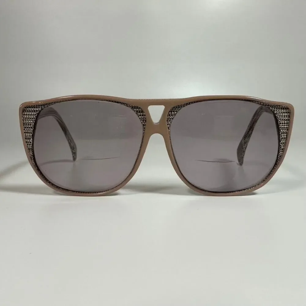 Vintage Tura 83011 TAN France Snakeskin Pattern Rx Sunglasses Frames